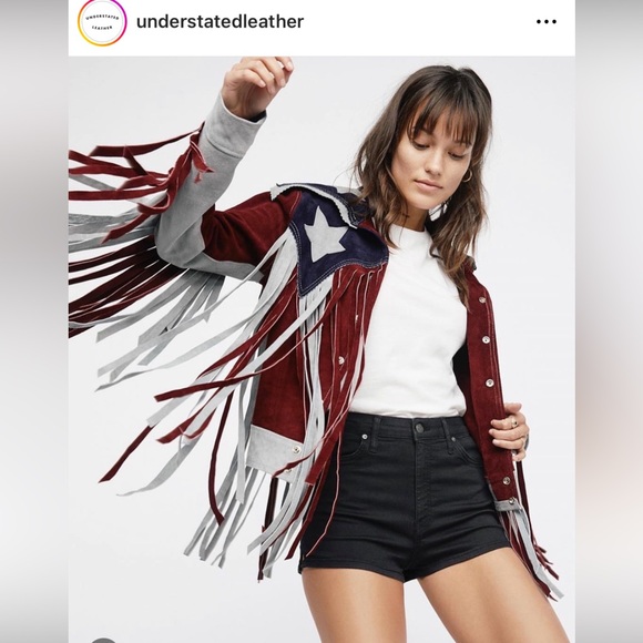 Understated Leather American Woman Fringe Jacket - Picture 12 of 13